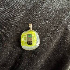 Green and Black Glass Pendant